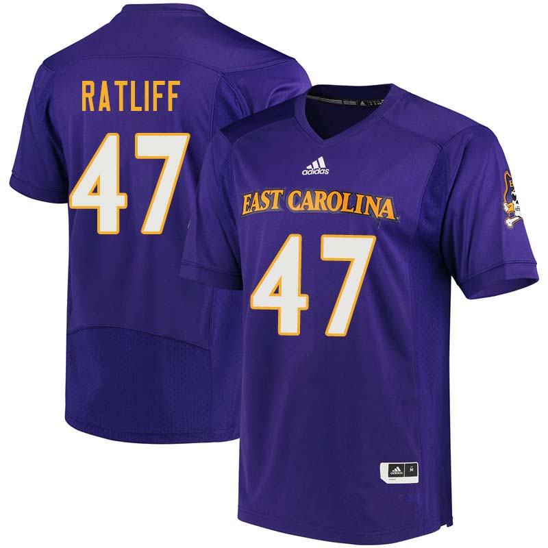 Men #47 Anthony Ratliff East Carolina Pirates College Football Jerseys Sale-Purple